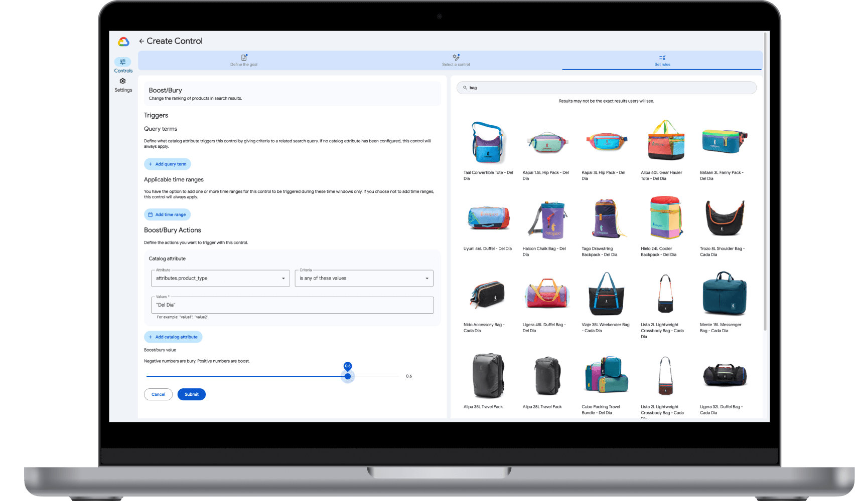 Google Cloud Vertex AI Search for Commerce Merchandising Console