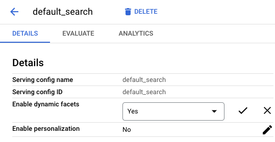 Select "Yes" on Enable dynamic facets to activate Dynamic Faceting